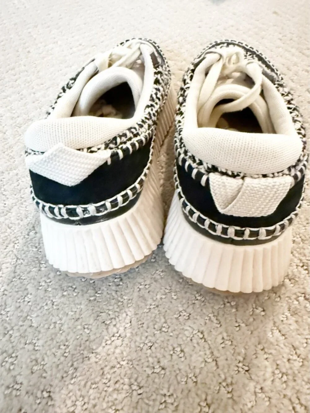 dolce vita dolen crochet sneakers black & cream Sz 8.5 - Picture 5 of 11